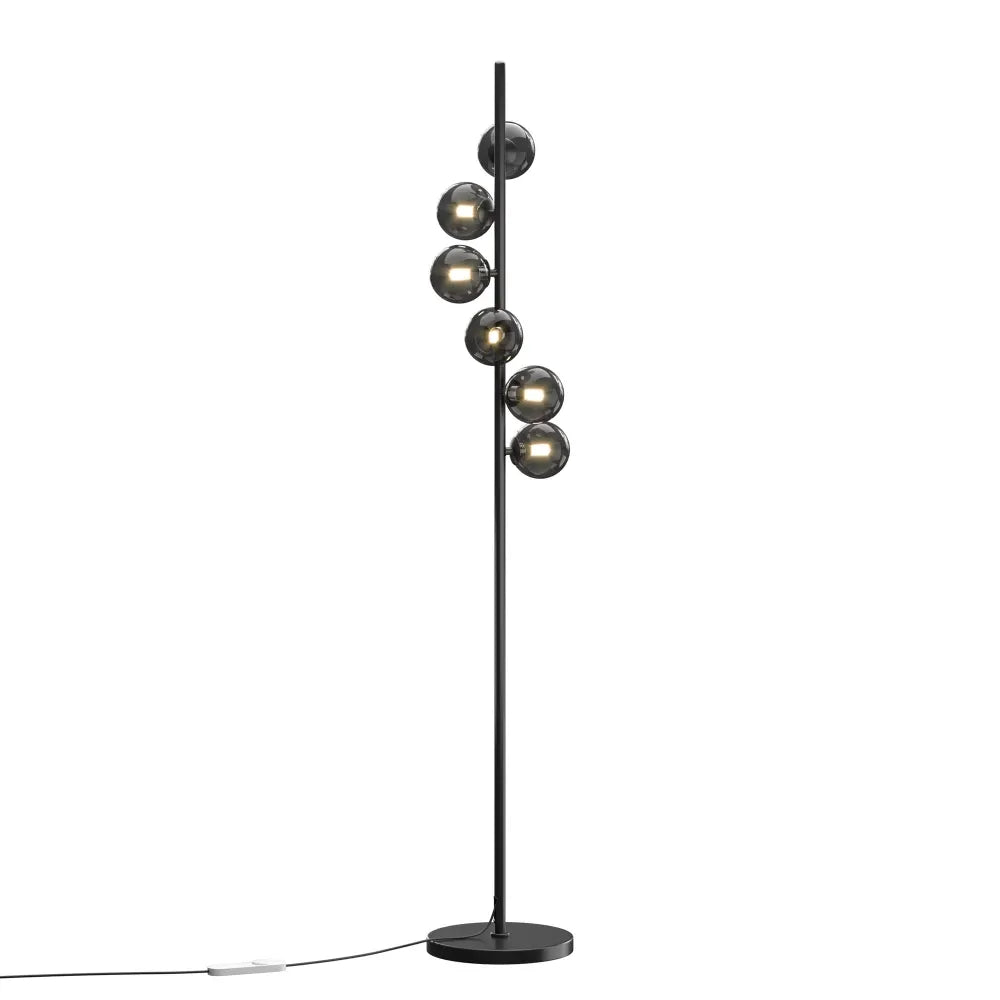 Lampa de podea din Metal Negru si Sticla Negru H150xD25cm Dallas