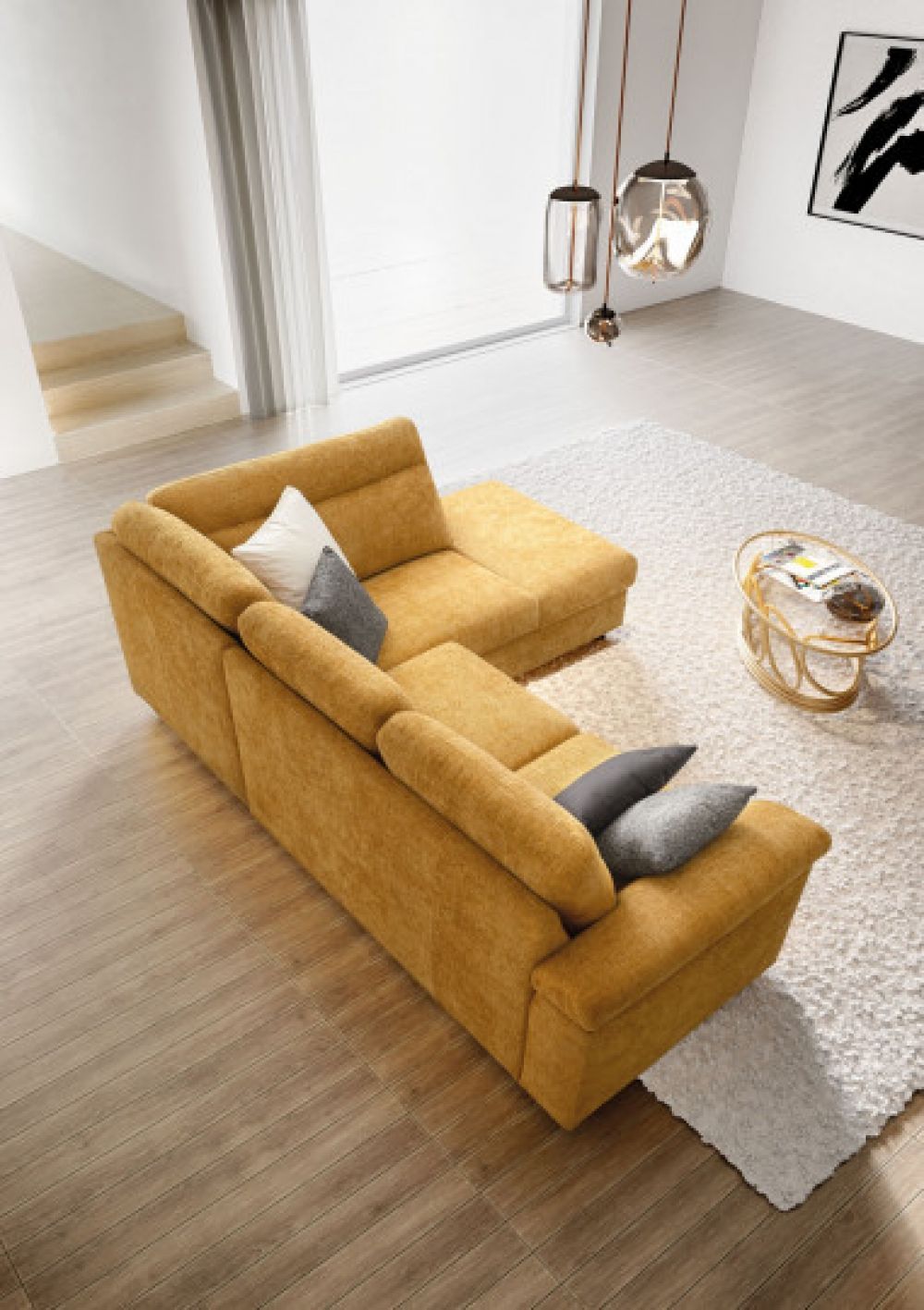 Coltar fix cu spatiu depozitare customizabil Bellargo L263cm