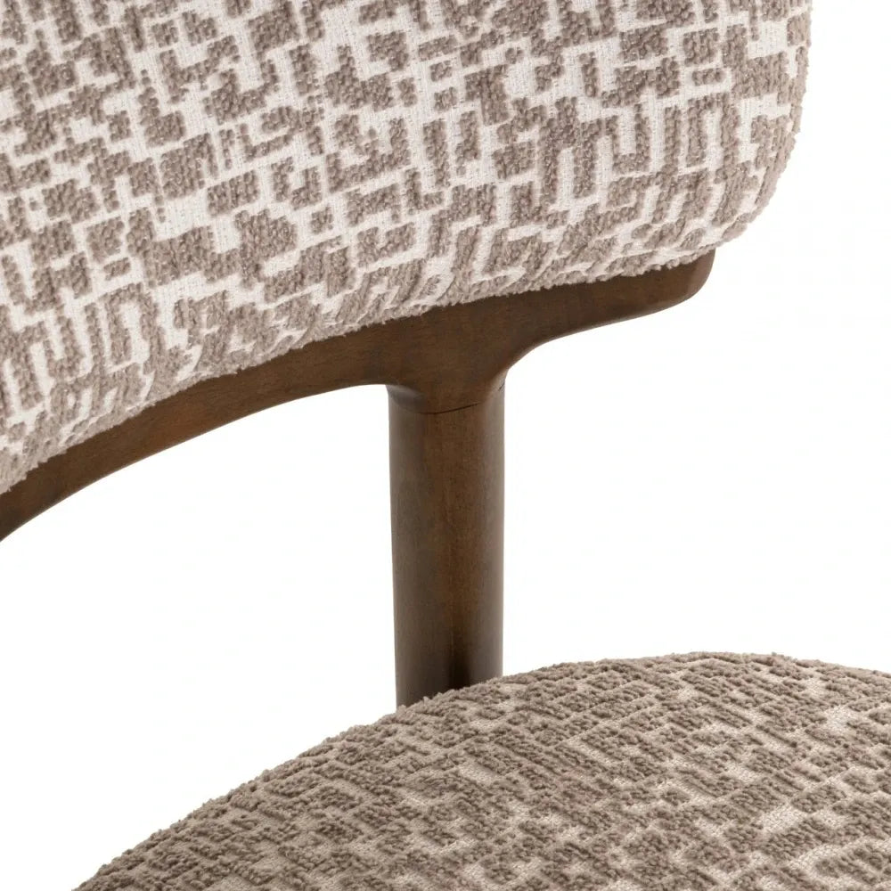 Set 2 scaune din Stofa Bej si Lemn de fag Maro L47xH76cm Basker Richmond interiors