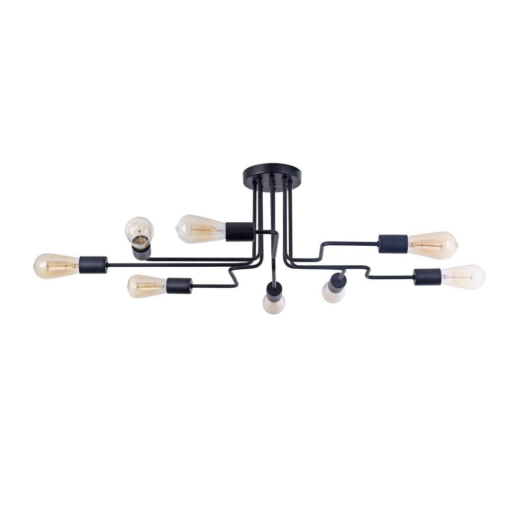 Candelabru Asimetric din Metal Negru Gilbert L87xH26cm