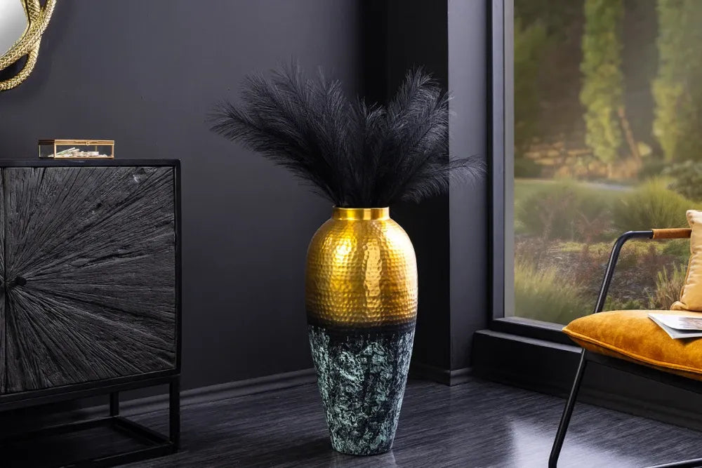 Vaza decorativa din Metal Auriu/Negru H50xD29cm Orient M