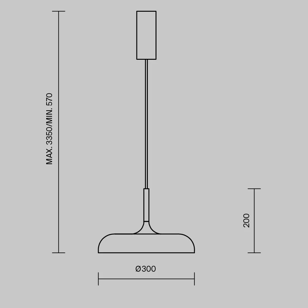 Pendul din Metal Negru H335xD30cm Gerhard
