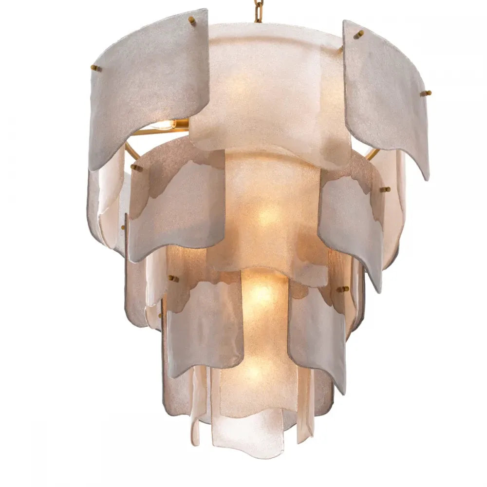 Candelabru din Otel inoxdabil Alama atichizata si Sticla Fumuriu H83xD83cm Asinara L Eichholtz