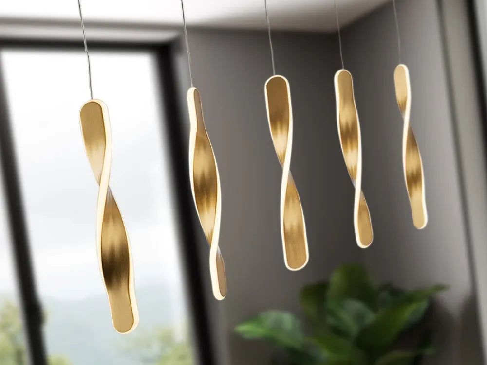 Lustra din Metal Auriu H150xL77cm Twist