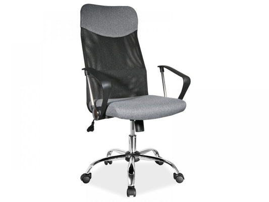 Scaun de birou reglabil din Poliester si Metal Gri/Argintiu H107-116xL62xA50cm Q25