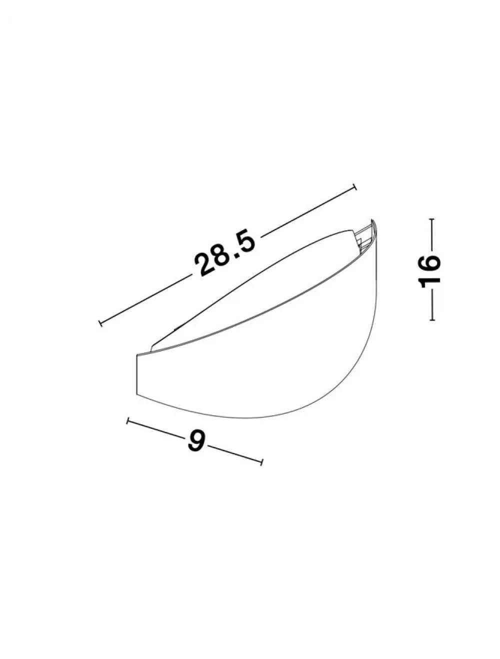 Aplica de perete structura din Metal Alb si abajur din Acrilic  H16xL28.5cm IP20 20W 1183lm 3000k ASTRID