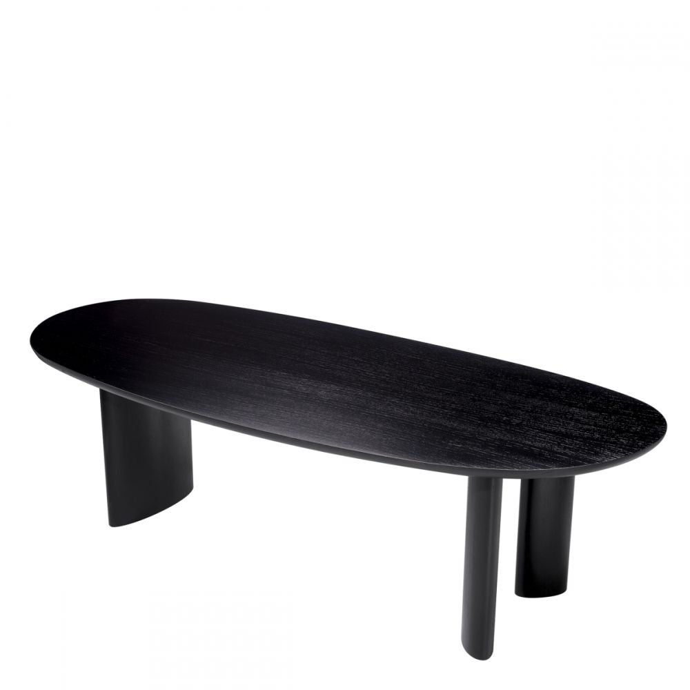 Masa Oval Lindner Eichholtz din Furnir de stejar Negru de 6-8 persoane L259.5xH77cm
