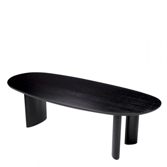 Masa Oval Lindner Eichholtz din Furnir de stejar Negru de 6-8 persoane L259.5xH77cm