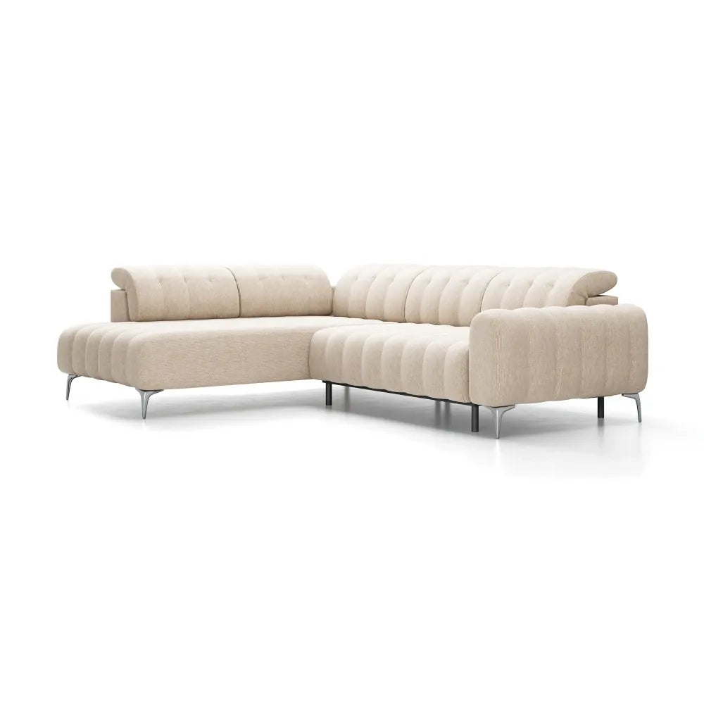 Coltar extensibil electric tapitat cu Stofa Bej Padova II