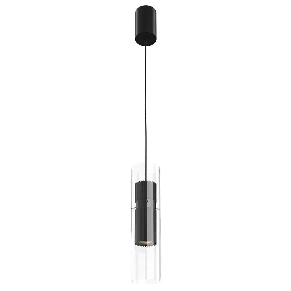 Pendul din Metal si Sticla Negru/Transparent H170xD8cm 50W Dynamics