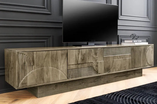 Comoda TV din Lemn de mango Gri L200xH50cm ART DECO