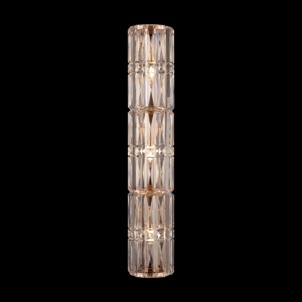 Aplica de perete Metal si Sticla Auriu/Transparent H75cm Facet