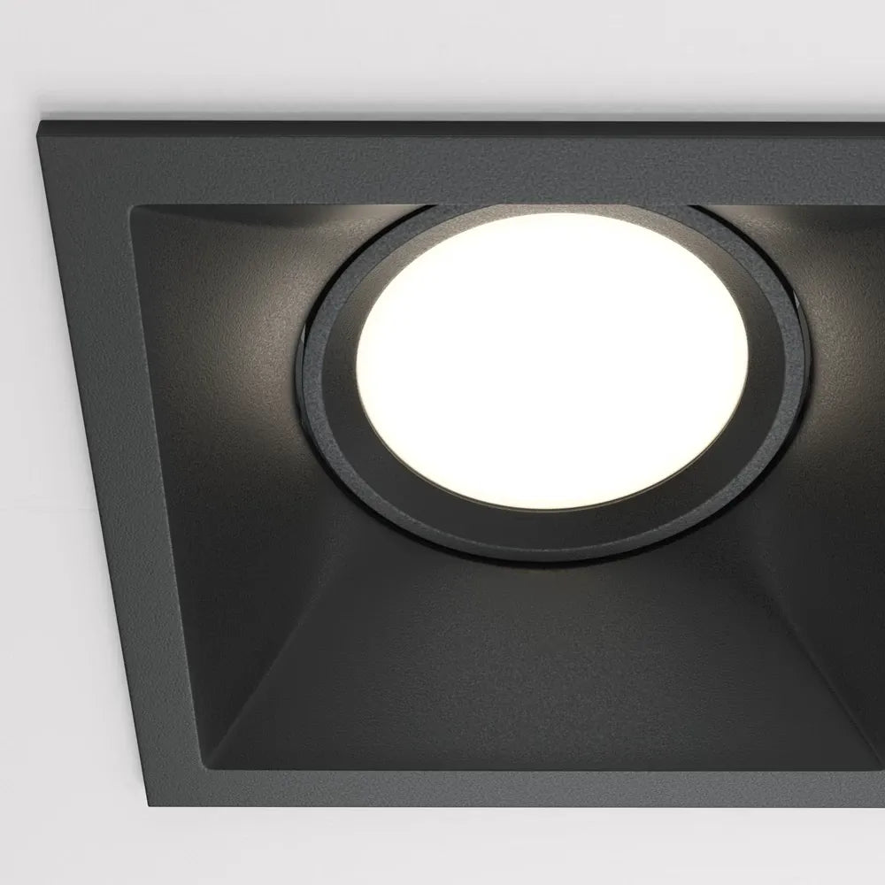 Sport dublu incastrat din Aluminiu Negru H4xL17cm IP 20 GU10 50W Dot