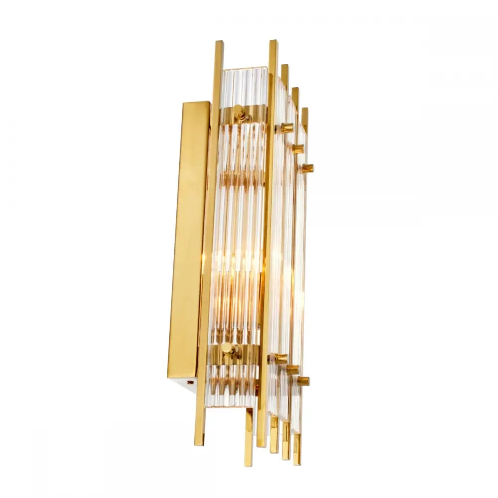 Aplica de perete din Metal Auriu si Sticla Transparent H42xL23cm Sparks S Eichholtz