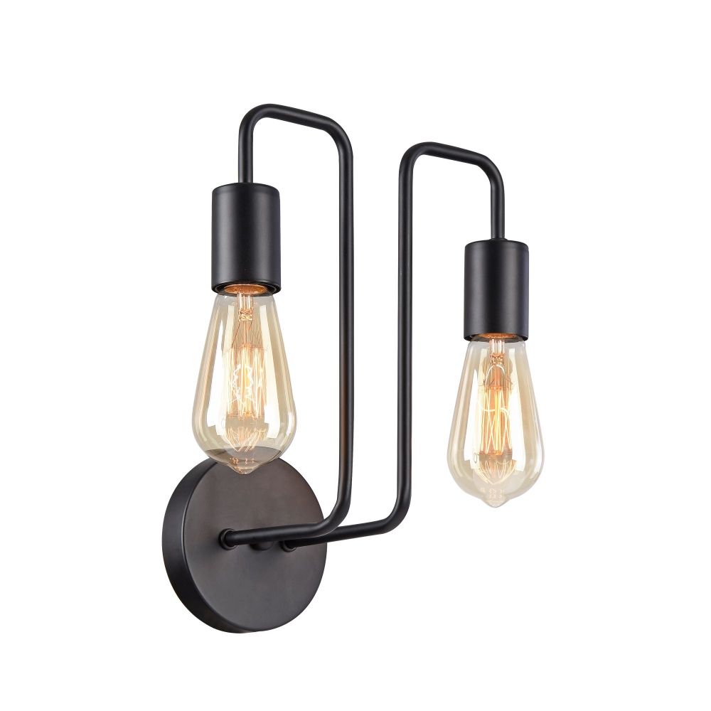 Aplica de perete din Metal Negru cu 2 becuri L25x17xH31cm Gilbert