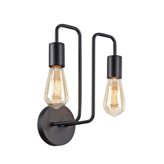 Aplica de perete din Metal Negru cu 2 becuri L25x17xH31cm Gilbert