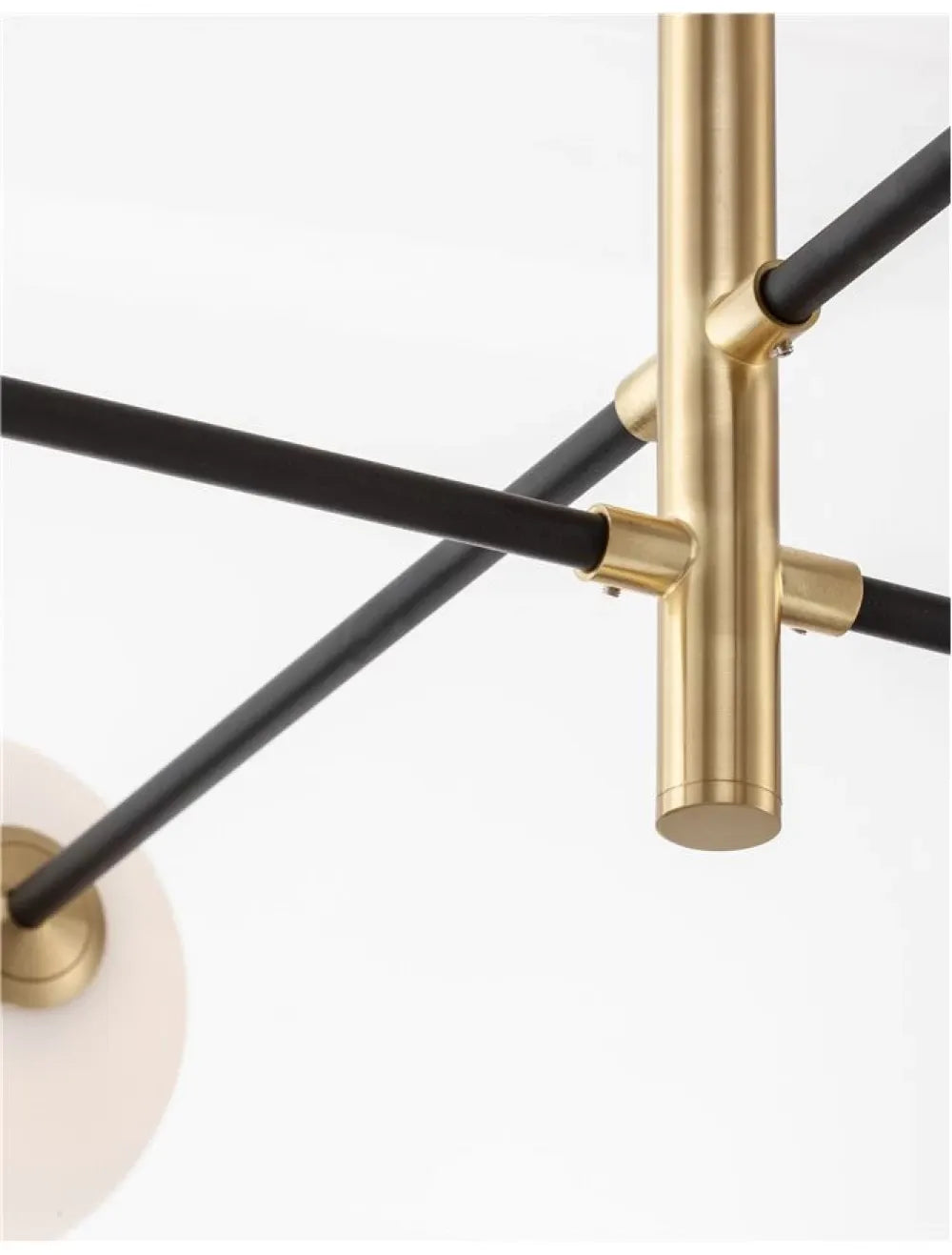 Lustra structura din Metal Negru/Auriu si abajur din Sticla Alb H136xL103cm IP20 VITRA