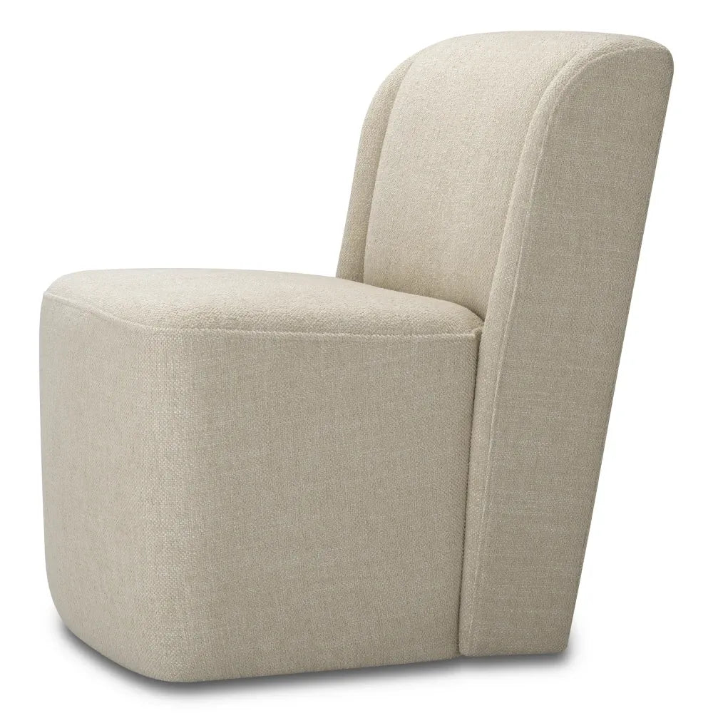 Scaun tapitat cu Stofa Ecru L65xA74xH84.5cm Selene Eichholtz