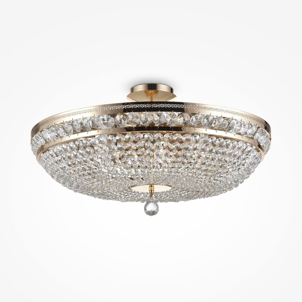 Candelabru din Metal Auriu cu 12 becuri E14 60W D65xH34cm Ottilia