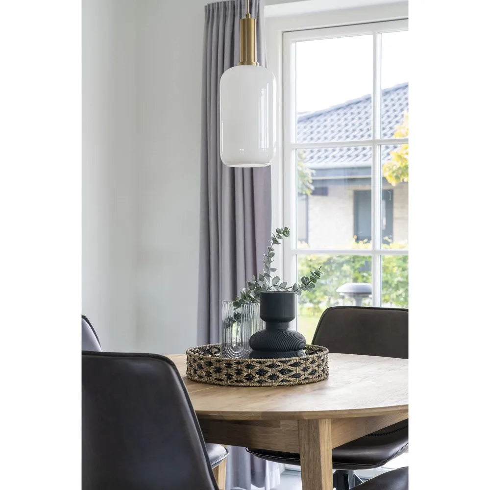 Tava decorativa impletita natural Negru/Maro H7xD38cm Nerja