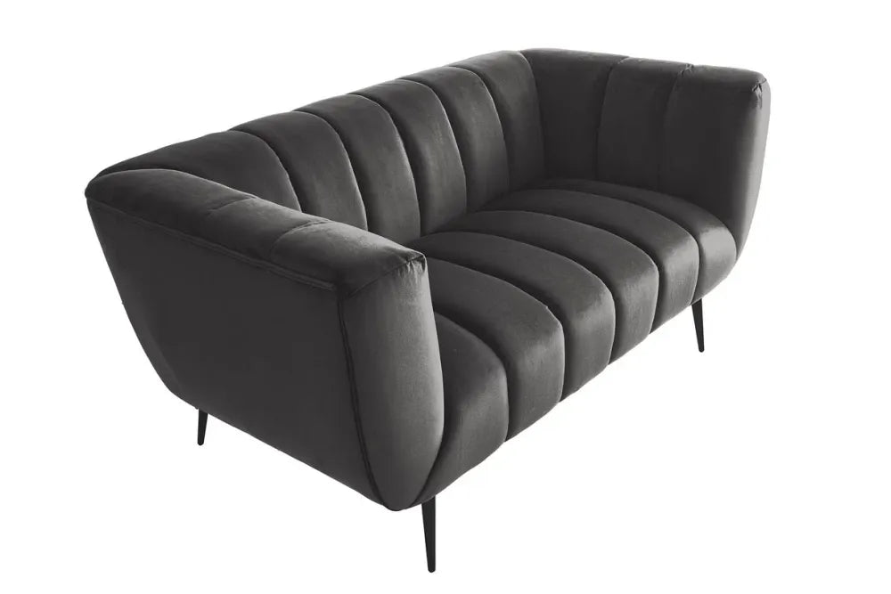 Canapea 2 locuri tapitat cu Catifea Gri L165cm Noblesse