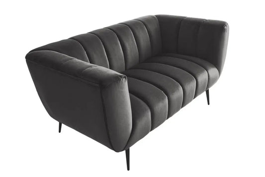 Canapea 2 locuri tapitat cu Catifea Gri L165cm Noblesse