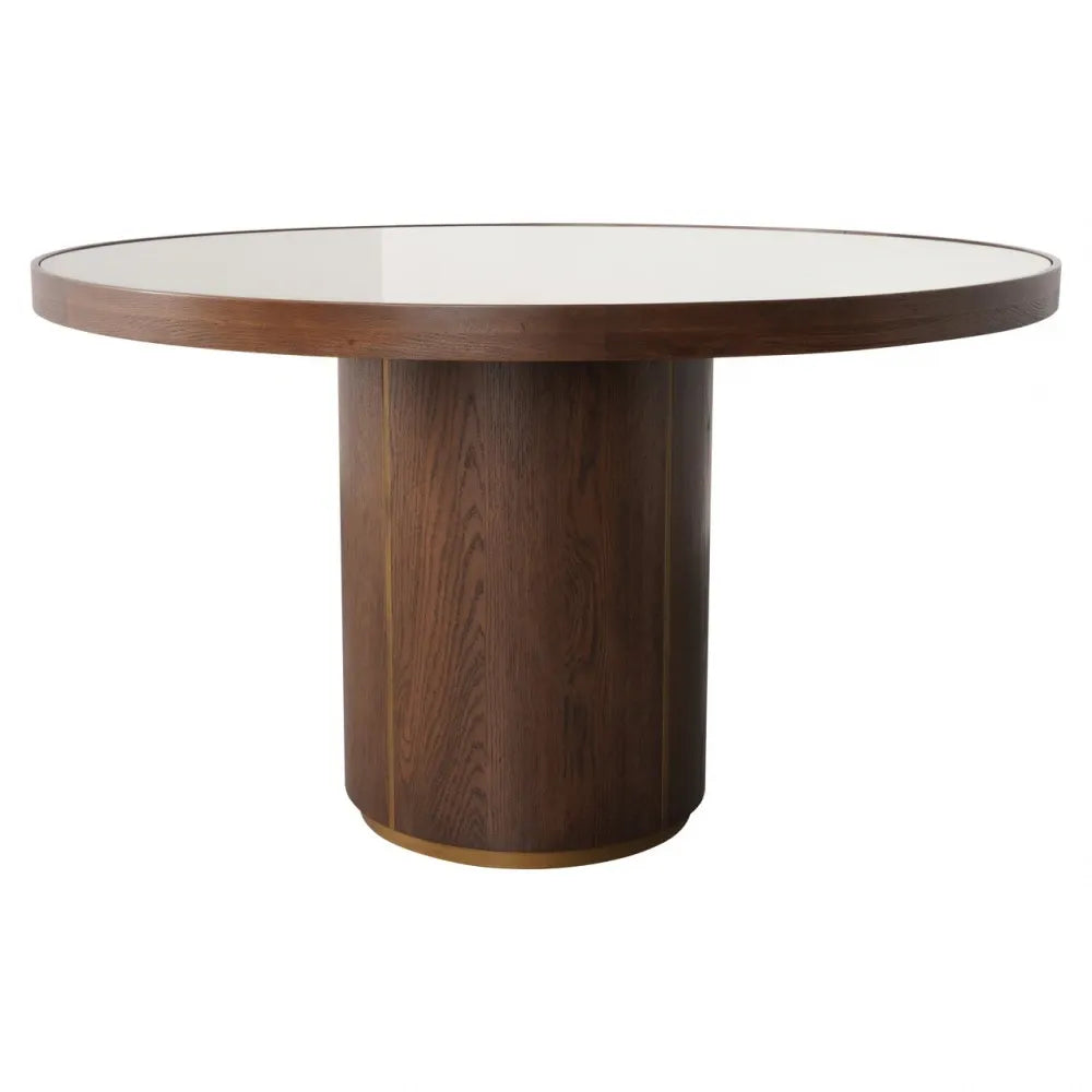 Masa rotunda din Metal/Lemn Auriu/Maro si Lemn/In Maro/Bej D130xH76cm Willox Richmond interiors