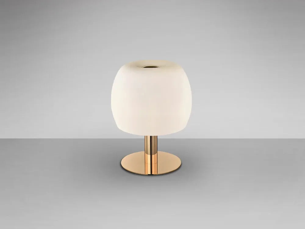 Veioza din Metal Auriu si Sticla Alb H32xD26cm Baloon