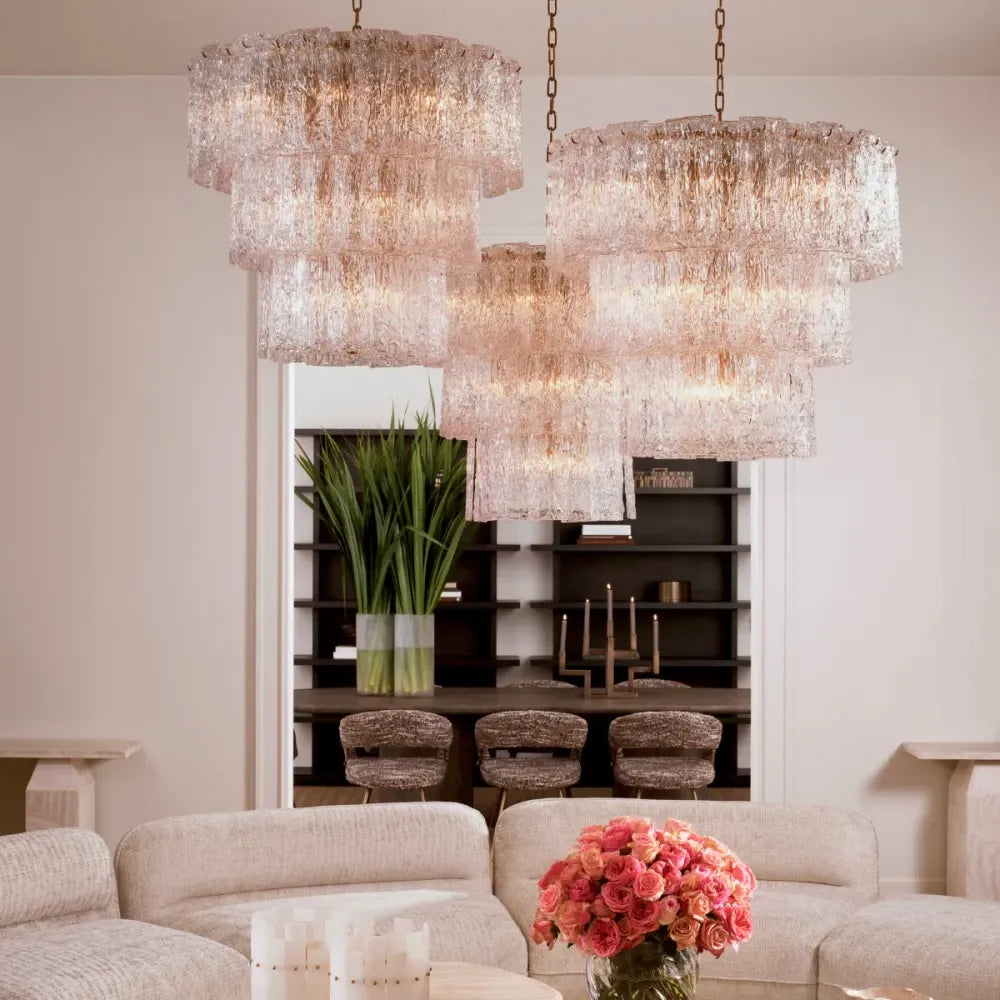 Candelabru din Metal Alama si Sticla Transparent H72xD81cm Almeria Eichholtz