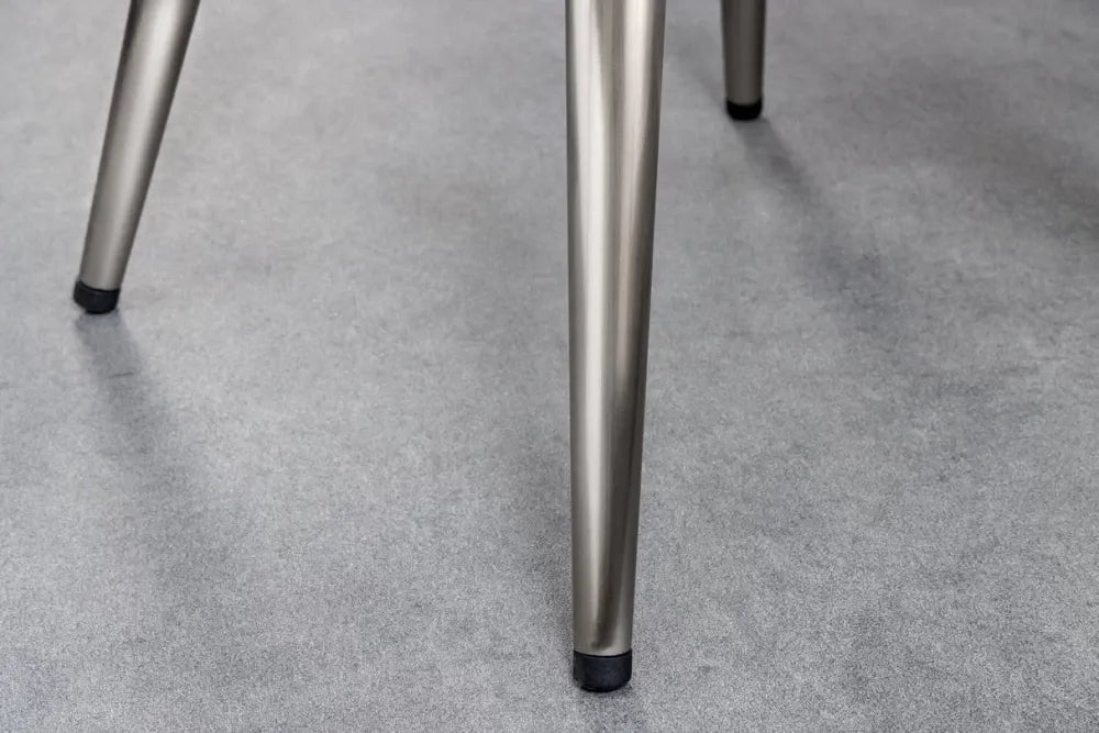 Scaun de bar din Metal Argintiu periat H81xL39cm Industrial