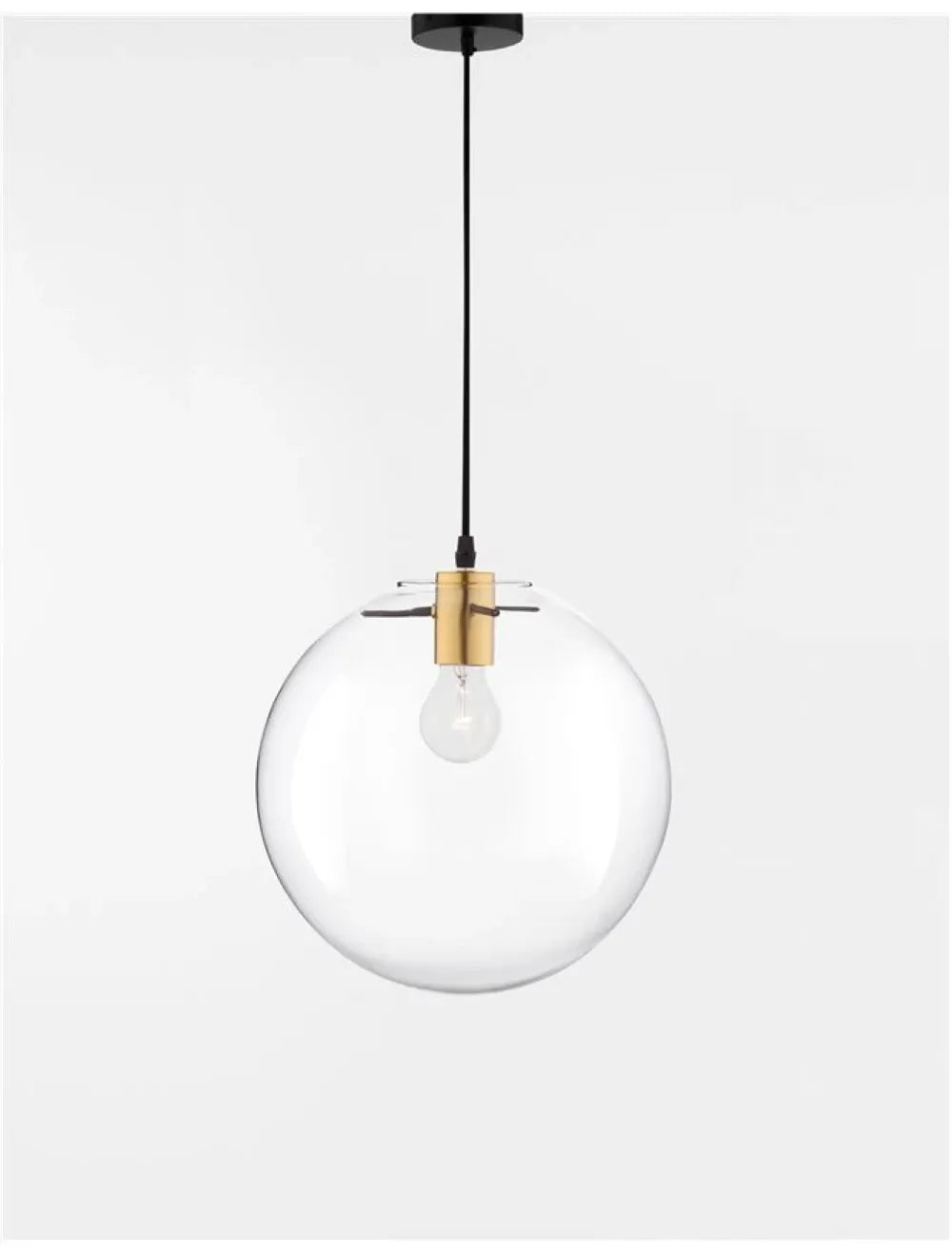 Pendul structura din Metal Negru/Auriu si abajur din Sticla Transparent H181xL25cm IP20 MIRALE