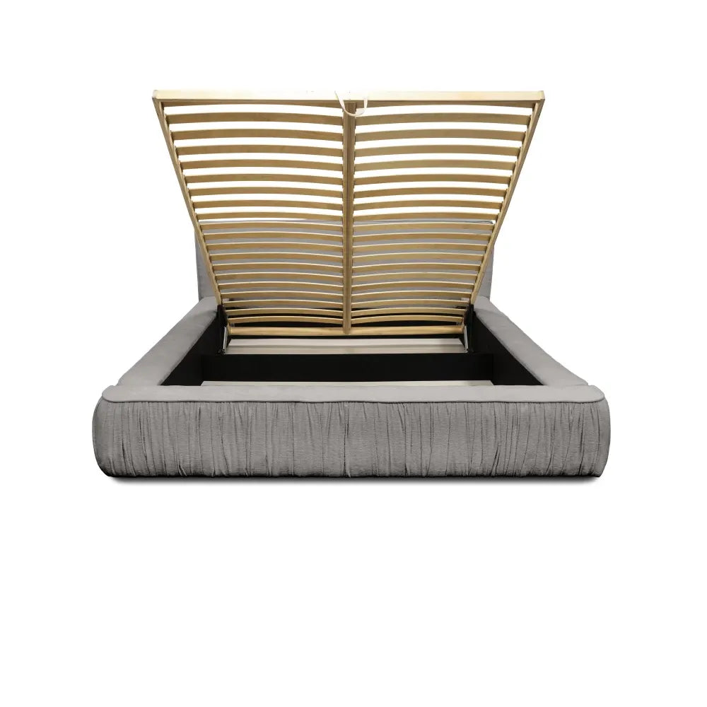 Pat 140x200cm tapitat cu Chenille Gri deschis Naomi