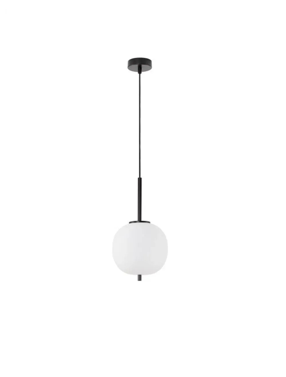 Pendul structura din Metal Negru si abajur din Sticla Alb H120xL18.5cm IP20 LATO