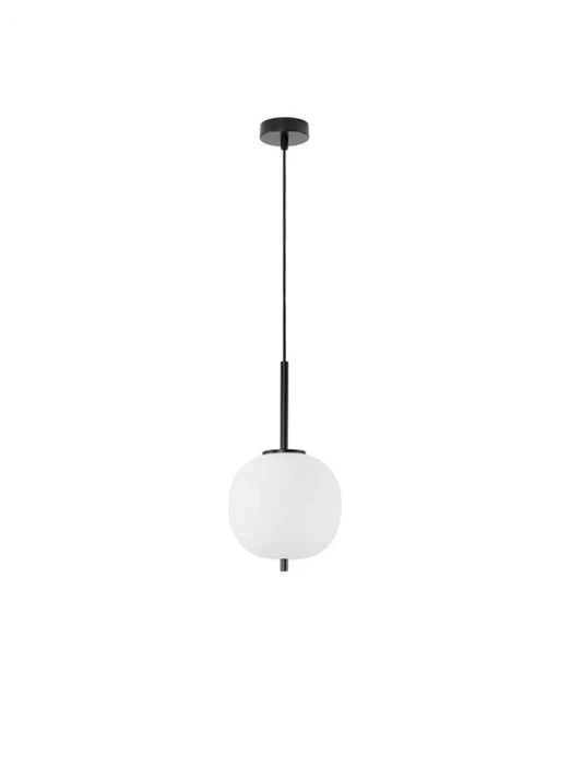 Pendul structura din Metal Negru si abajur din Sticla Alb H120xL18.5cm IP20 LATO