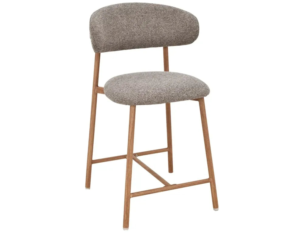 Scaun de insula din Stofa Cappuccino si Metal Maro H91xL50xA52cm Elton