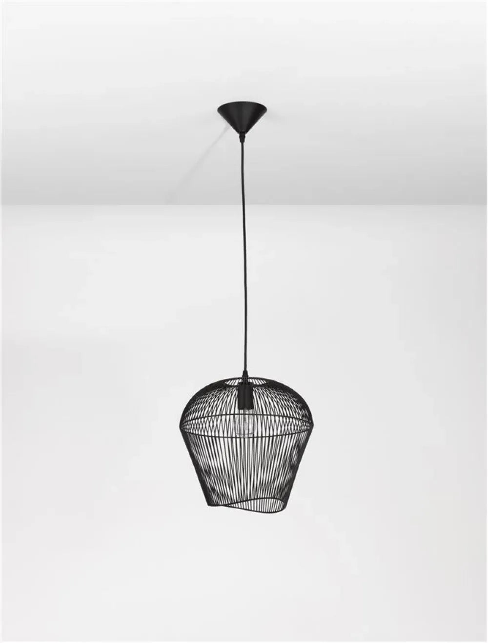 Pendul structura din Aluminiu Negru si abajur din Aluminiu Negru H185xL31.5cm IP20 BREDO