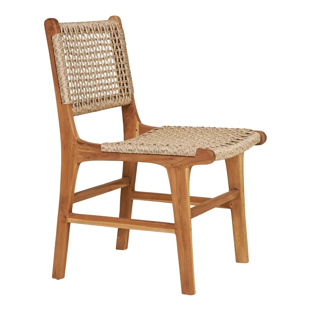 Set 2 scaune de exterior din Lemn de tec Maro si Ratan Maro H90xL50xA56cm Derby