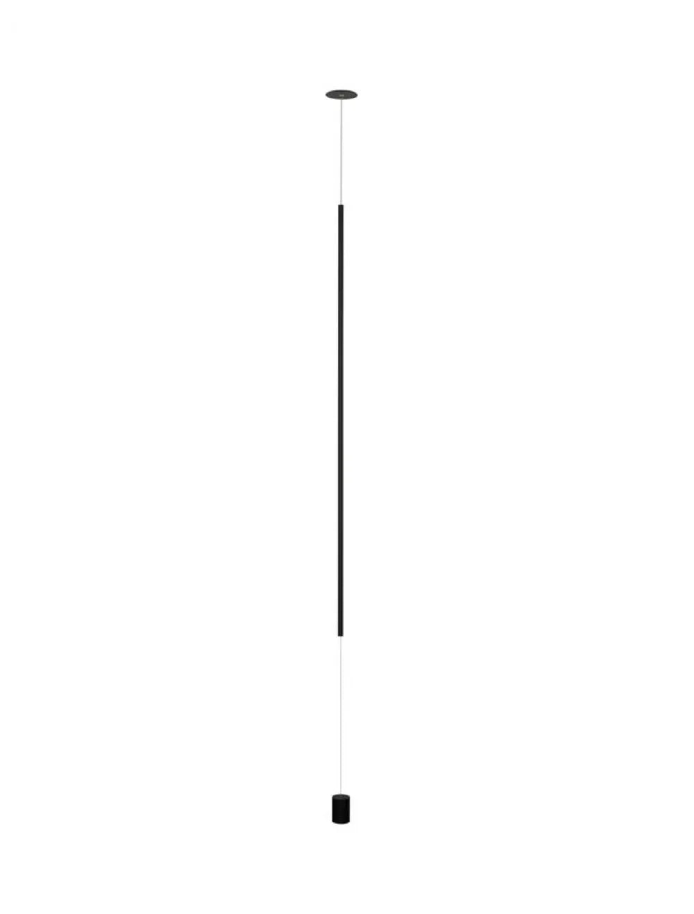 Pendul pana la podea incastrabil din Aluminiu Negru H300xL7cm IP20 20W 698lm 3000k ELETTRA