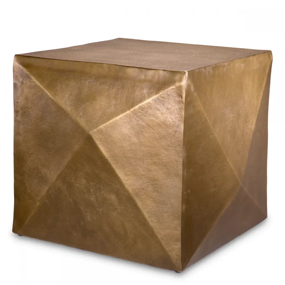 Masuta laterala Patrata din Aluminiu Alama antichizata L50.5xl50.5cm Maratea Eichholtz
