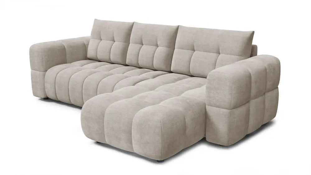 Coltar in forma de L tapitat cu material pet friendly Alias Bej L264 x 160cm