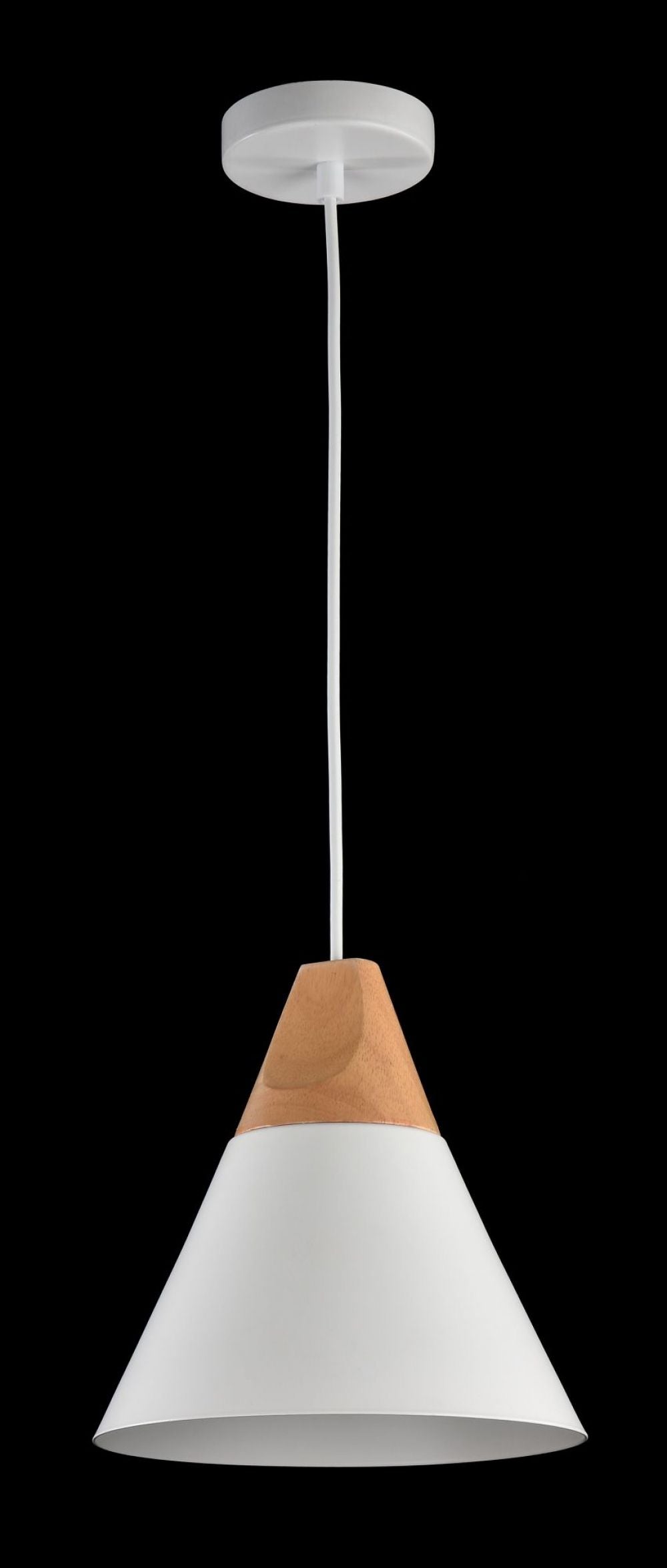 Pendul cu inaltime reglabila din Metal Alb D22xH140cm Bicones