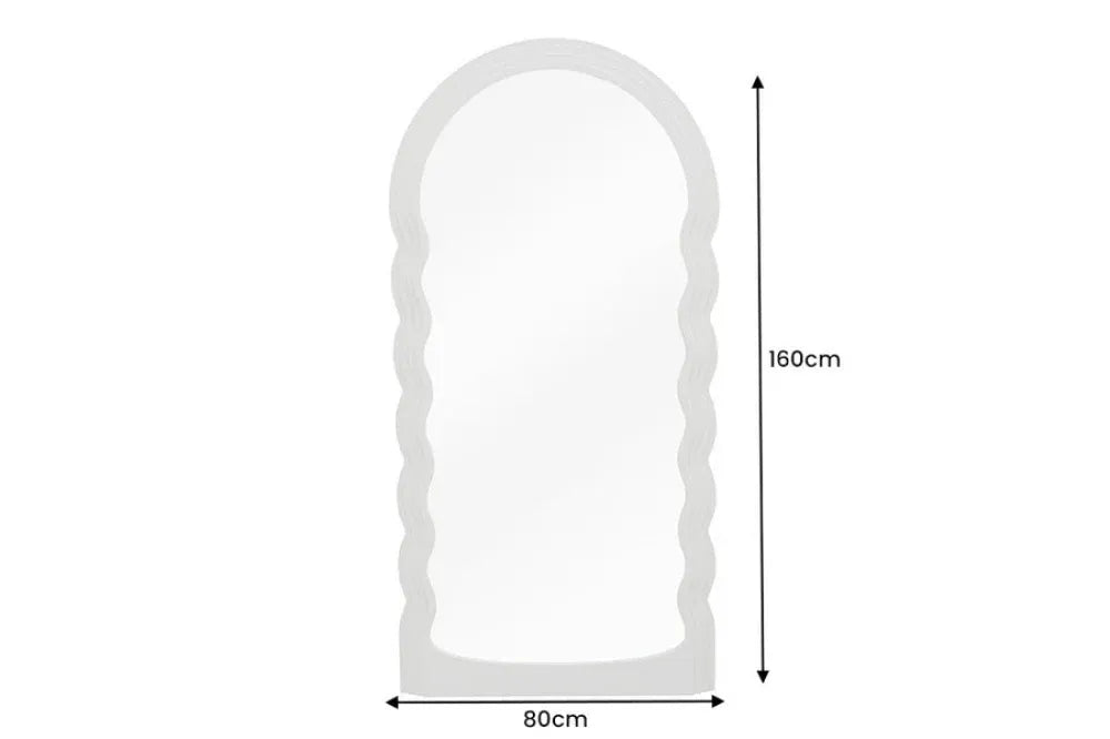 Oglinda cu rama din Poliuretan/MDF Bej H160xL80cm Wave
