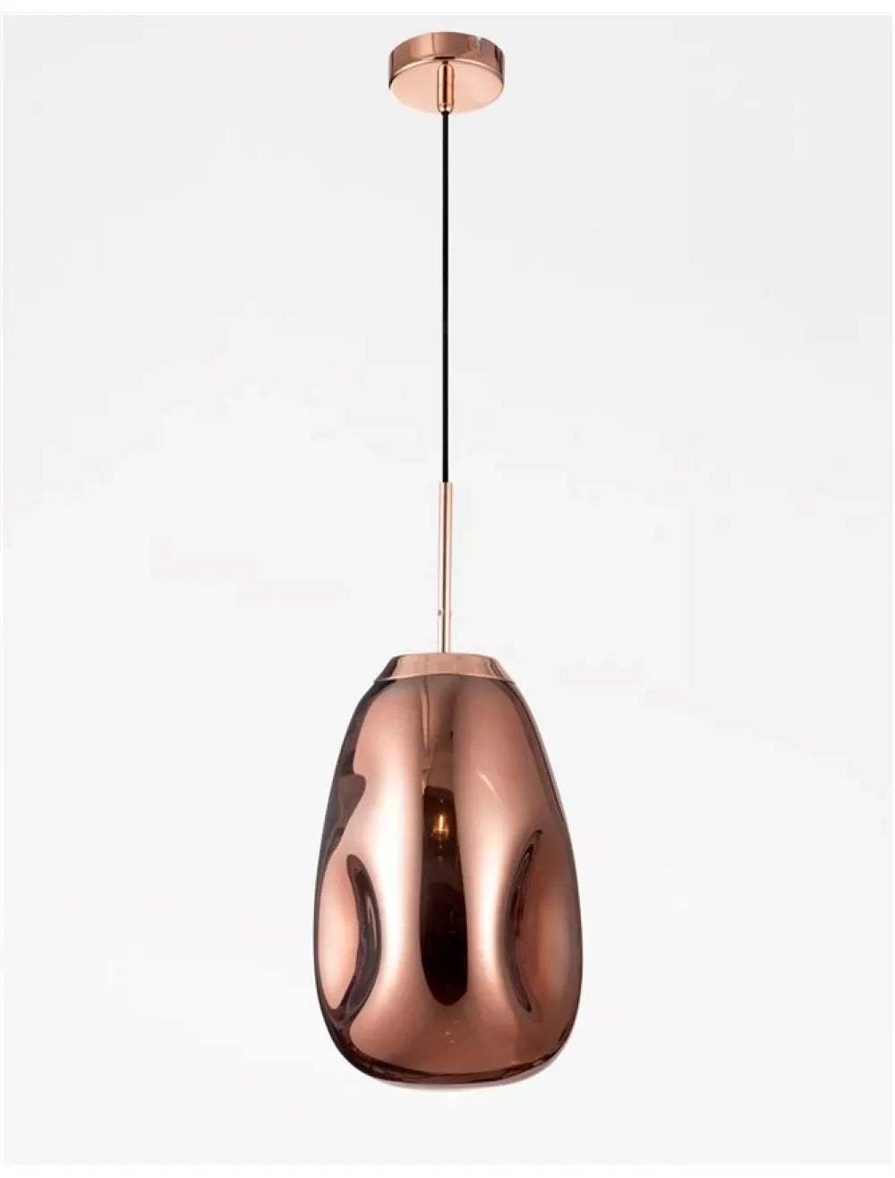 Pendul structura din Metal Cupru si abajur din Sticla Cupru H120xL22cm IP20 LAVA
