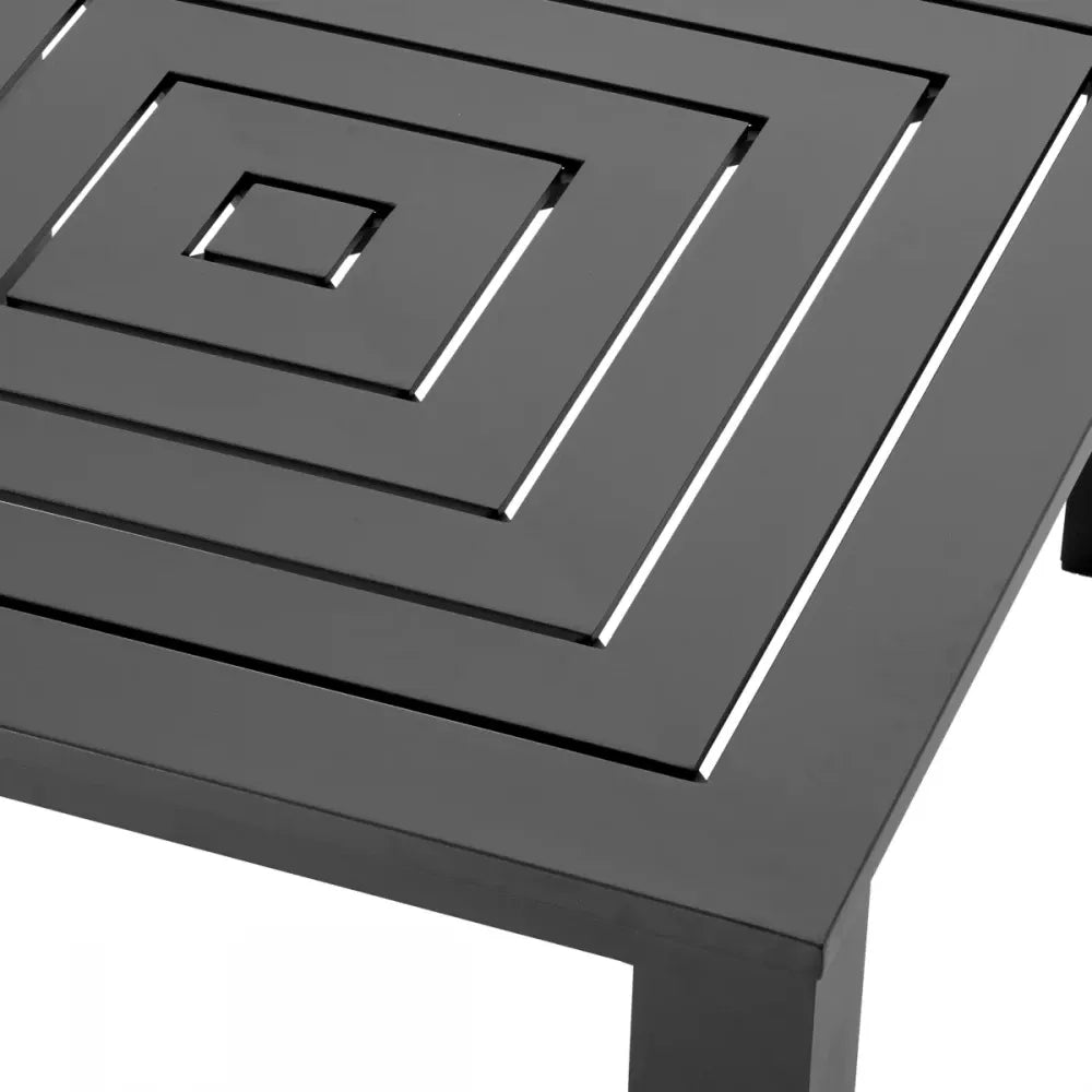 Masuta de cafea pentru exterior din Metal Negru H43xL101.5cm Vistamar Eichholtz