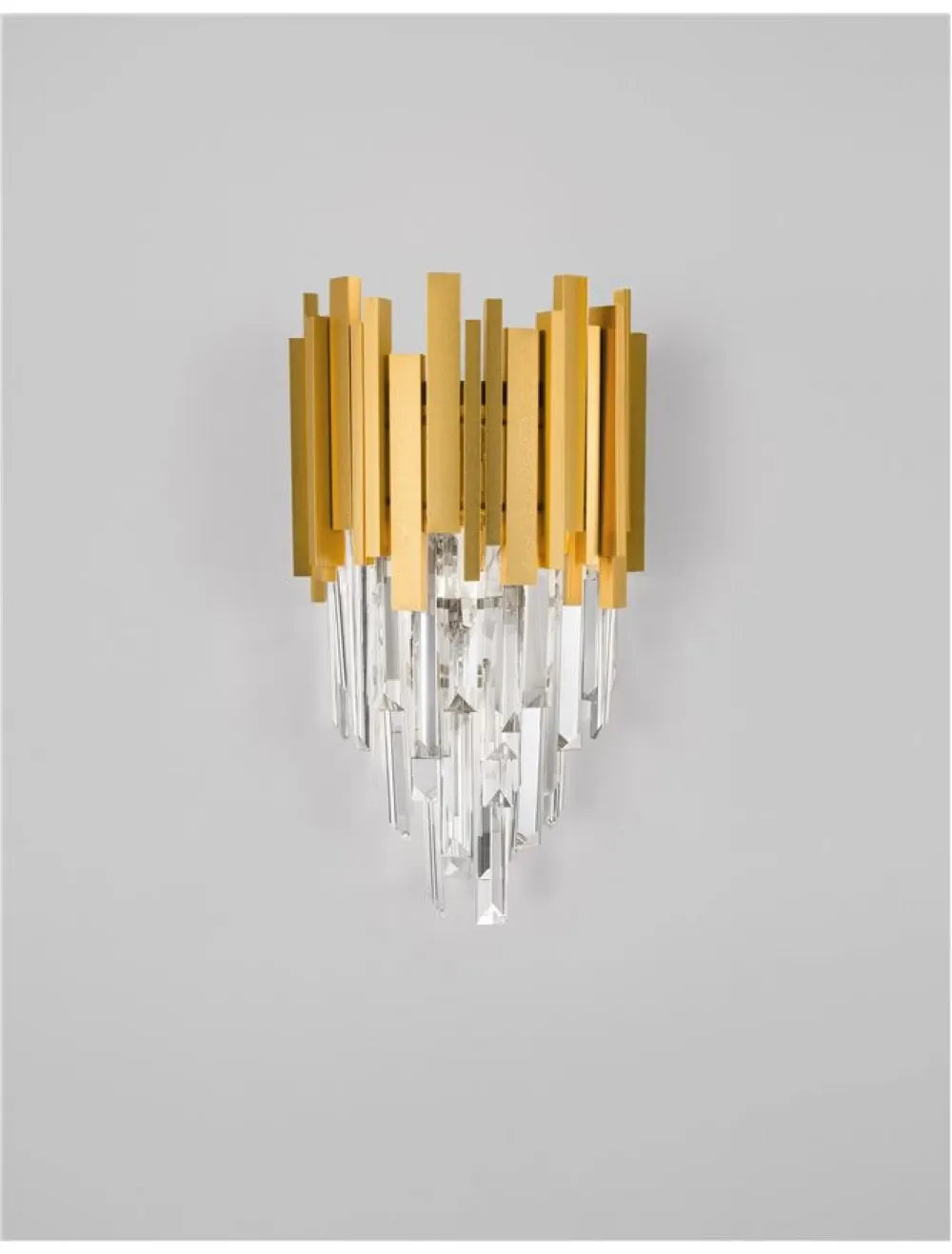 Aplica de perete structura din Metal Auriu si abajur din Cristal Transparent H35xL25cm IP20 GRANE