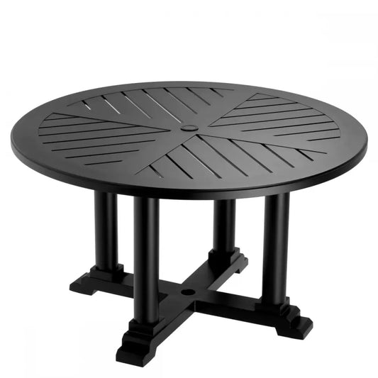 Masa rotunda de exterior din Metal Negru H75xD130cm Bell Rive S Eichholtz
