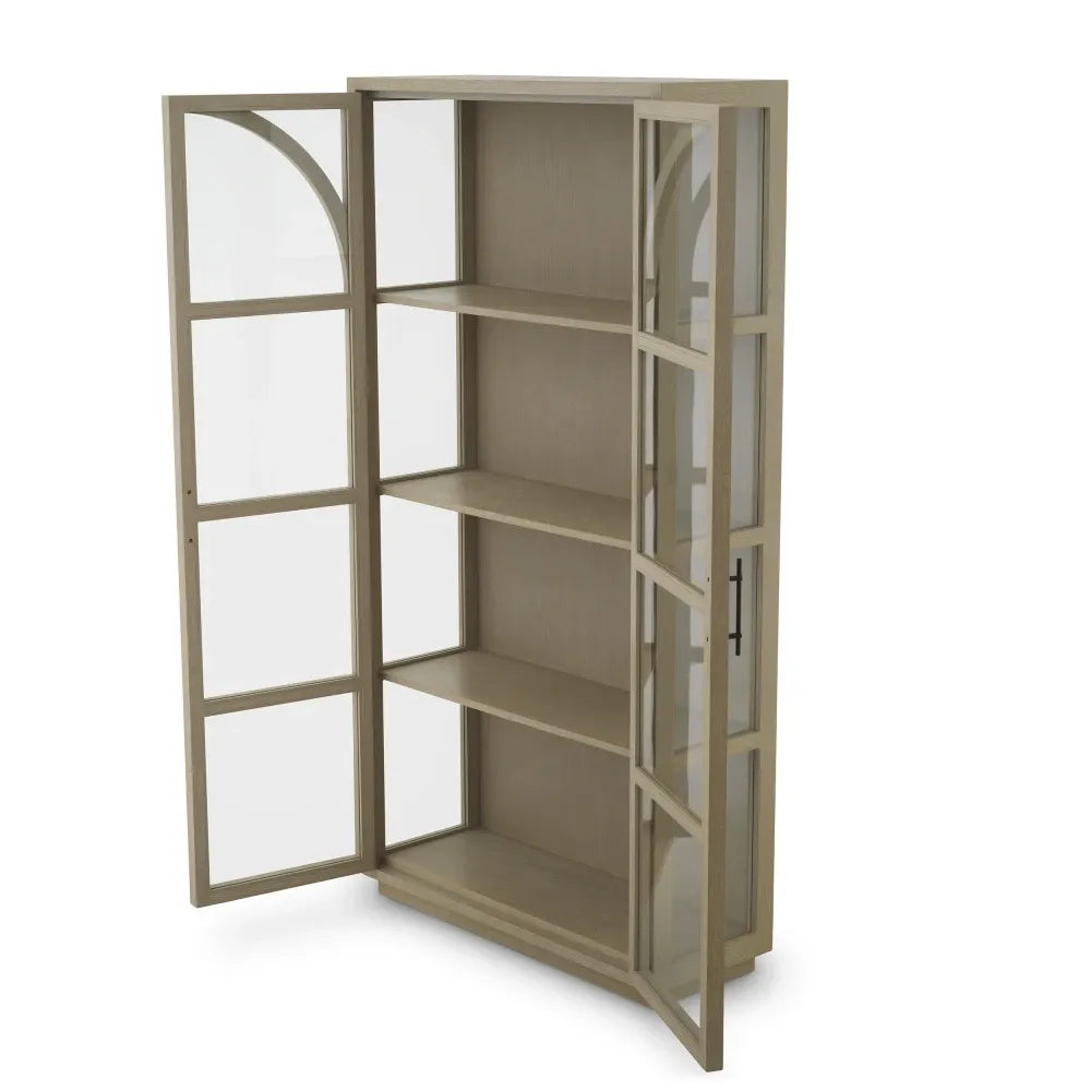 VItrina din MDF/Funir de stejar Maro deschis L118xH210cm San Bernardino Eichholtz