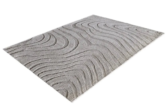 Covor din Poliester Gri L240cm Wave