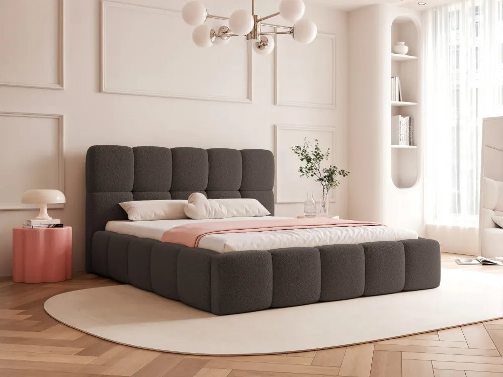 Pat 120 x 200 tapitat cu Stofa boucle Abriamo Maro Livia