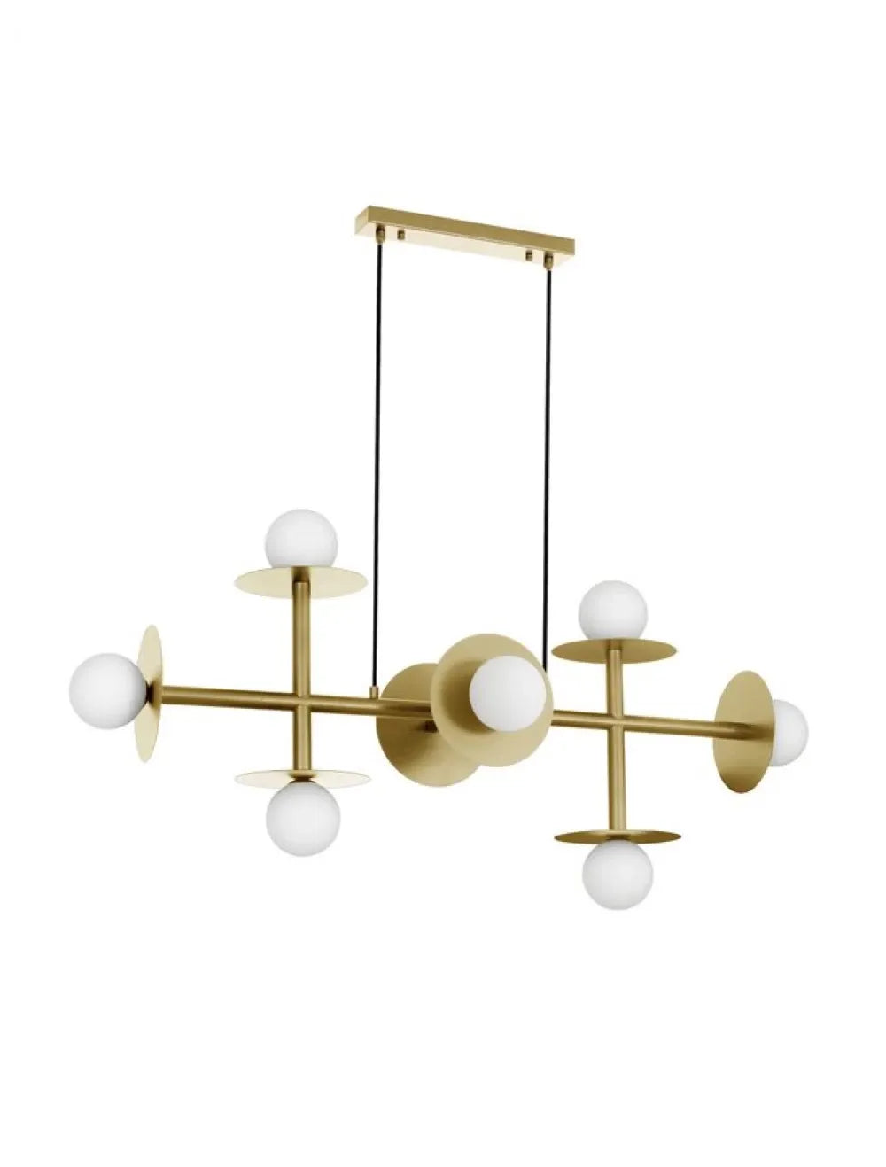 Lustra structura din Metal Auriu si abajur din Sticla Alb H135xL109cm IP20 PIELO